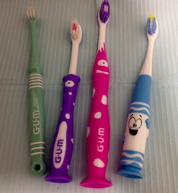 A selection of manual toothbrushes for kids