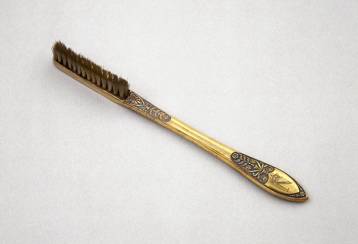 Napolean's silver-gilted toothbrush, c1795