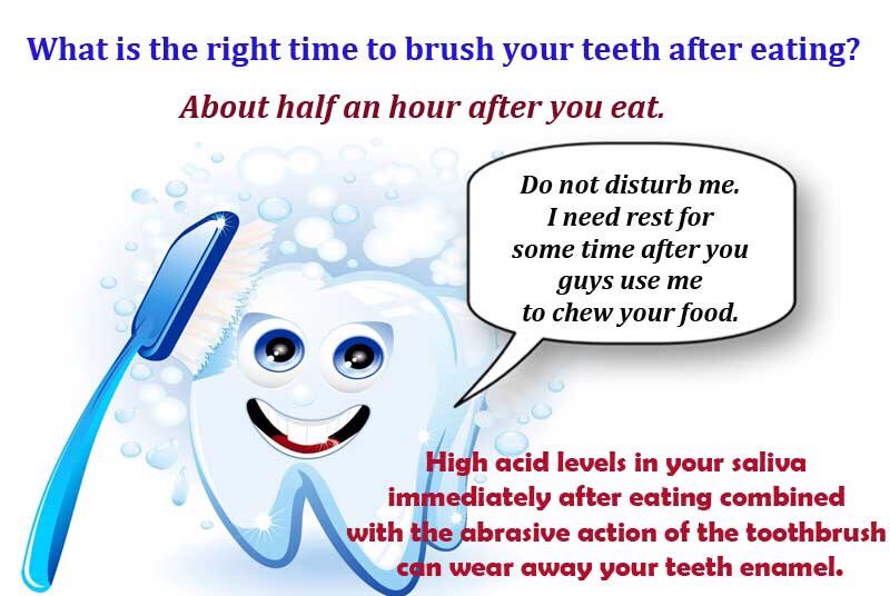wait half an hour to brush after you eat acidic food or drink